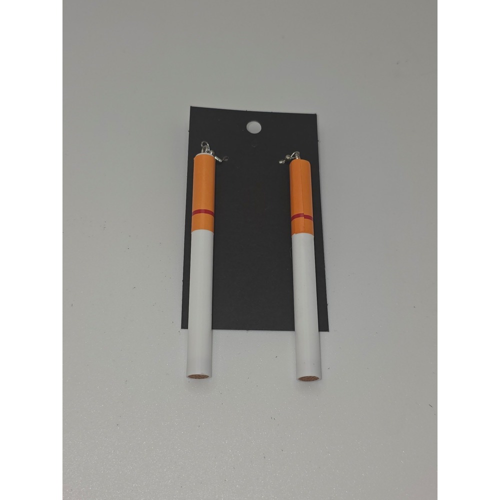 Cigarette But Earrings Handmade Hypo-Allergenic Long Funny Gag Joke